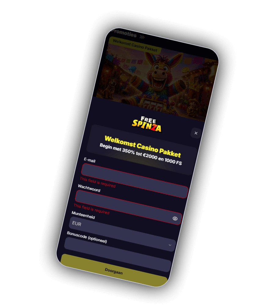Registratie bij het casino FreeSpinza Casino